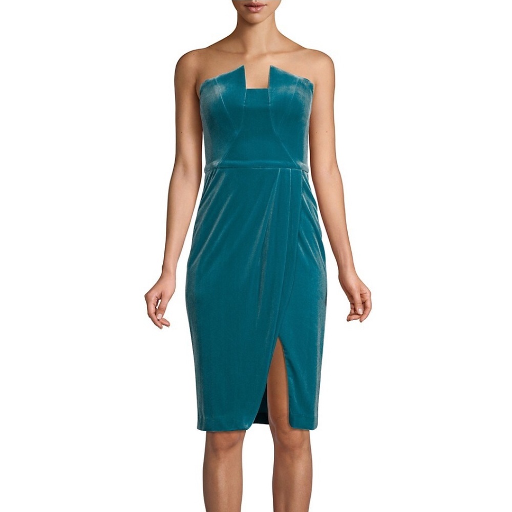 Black Halo - Jolie Strapless Sheath Dress (Size 10) - Color Open Seas